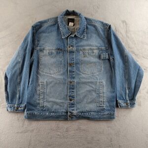 Vintage 90s Sean John Denim Jacket Mens XL Blue Hip Hop Jean Coat Cotton Logo